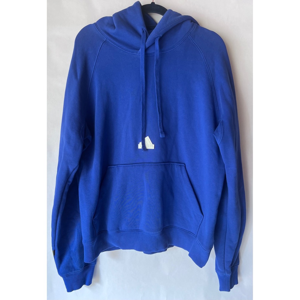 Adidas Hoodie Mens Small Blue Pullover Sweatshirt Hooded Athleisure Casual